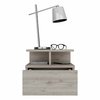Tuhome Adele Floating Nightstand with Drawer and Open Storage Shelves- Light Gray MLZ9408